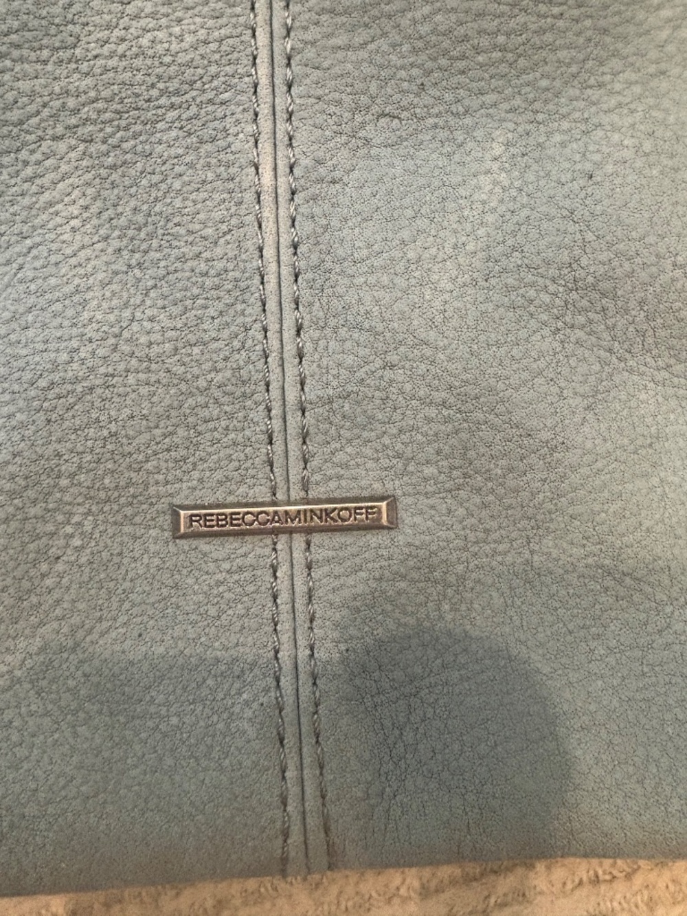 Rebecca Minkoff Blue Nubuck Leather Hobo Bag Studded Whipstitch new, never used - Picture 7 of 10